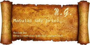 Matulai Gábriel névjegykártya
